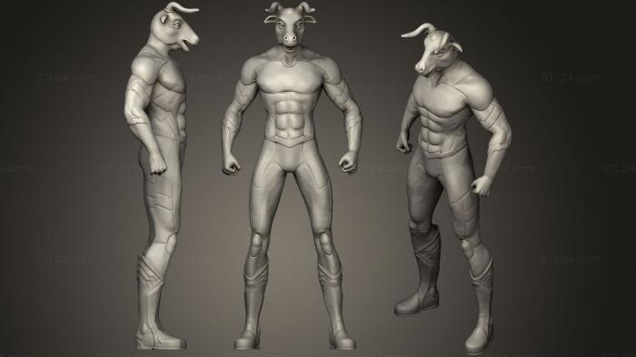 Figurines simple (Animal Hero Ox, STKPR_0082) 3D models for cnc